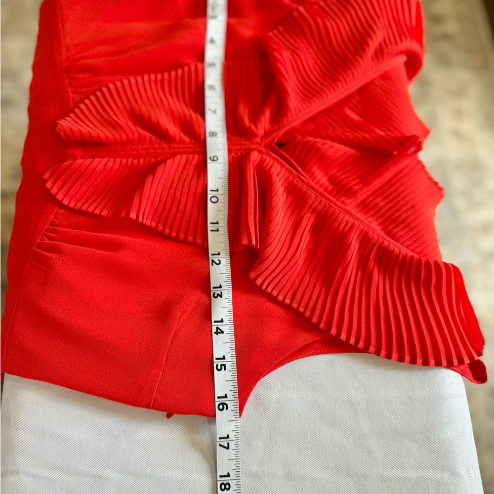 Sam Edelman Fire Engine Red Ruffle Midi Dress - Picture 8 of 9
